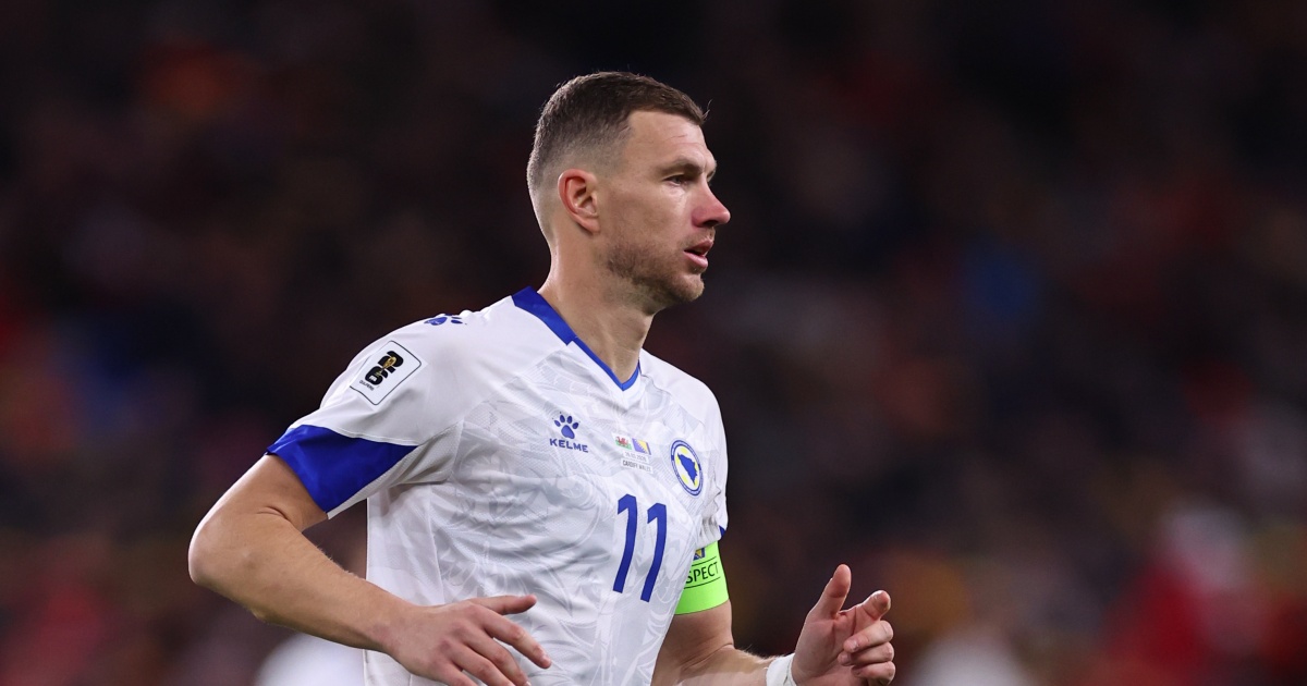 Edin Dzeko, capitano e leader della Bosnia, avversaria dell'Italia nella finale playoff dei Mondiali