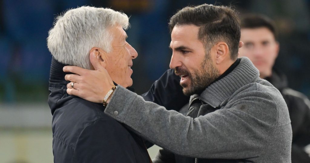 Immagine attuale: Gian Piero Gasperini e Cesc Fabregas, Roma-Como (Getty Images)